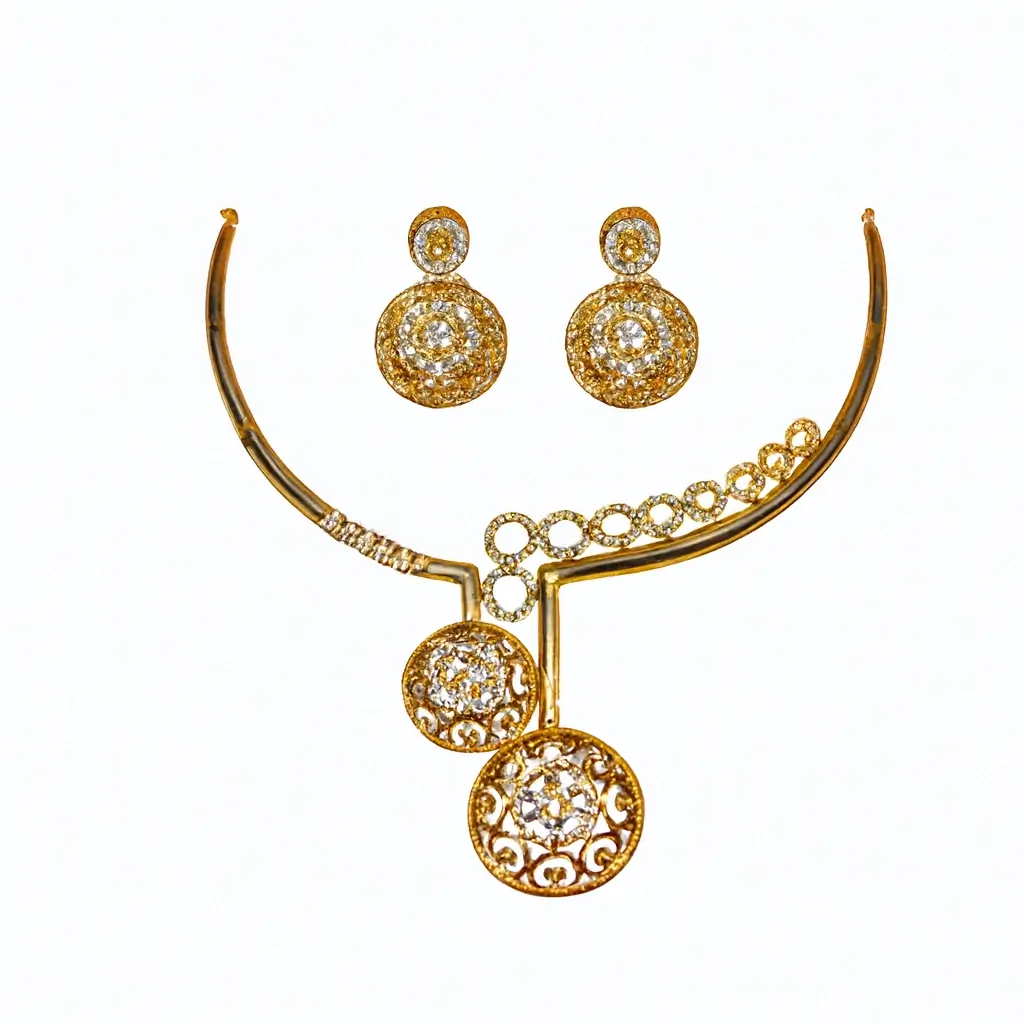 Elegant Gold-Finish Designer Necklace Set for Weddings & Festive Wear