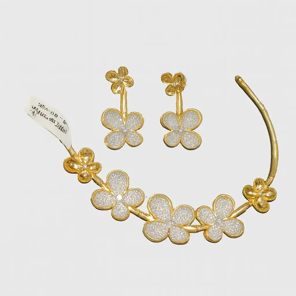 Modern Elegant Necklace Set with Butterfly-Inspired Floral Motifs