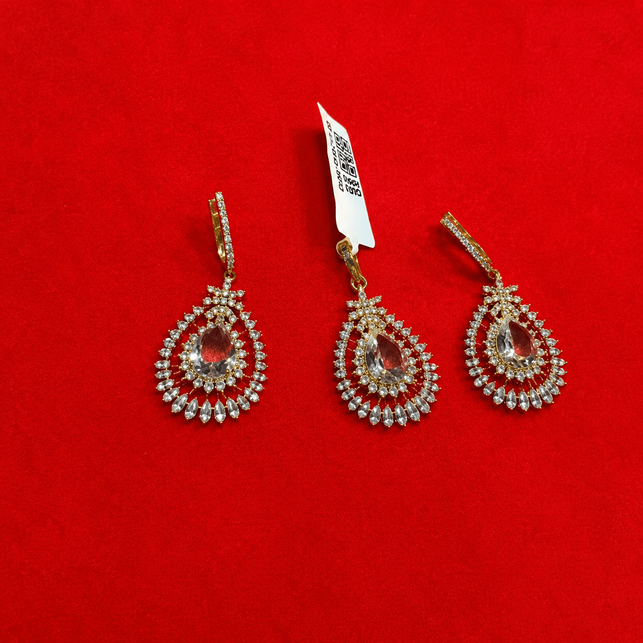 Elegant Red Teardrop Jewelry Set for Women
