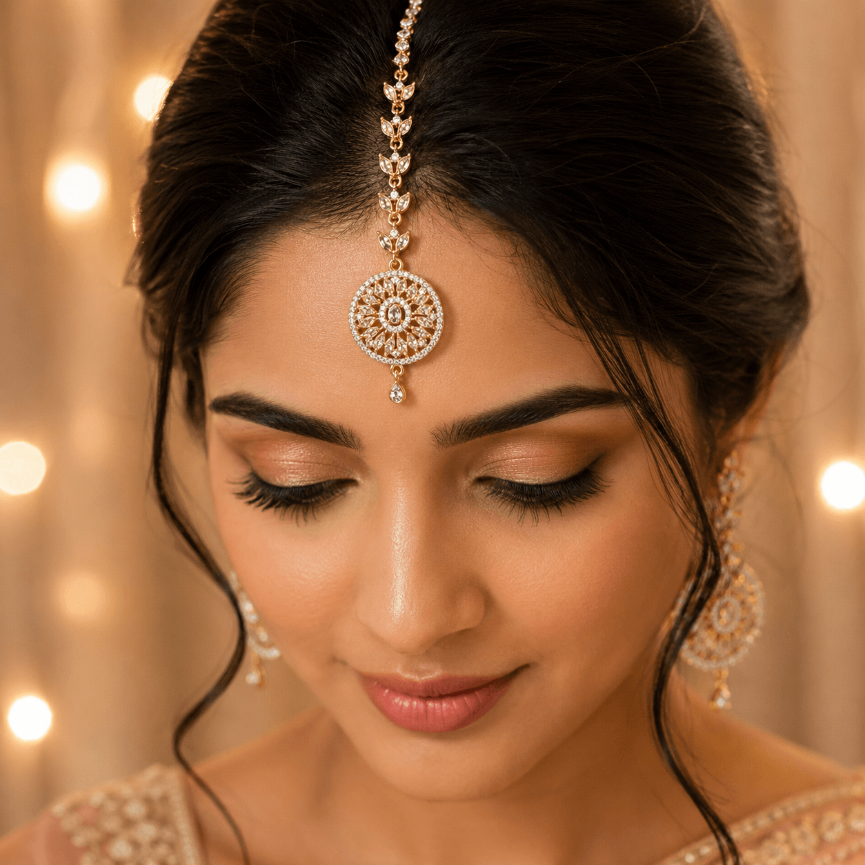 Gold Plated Traditional Maangtika for Women - Image 3
