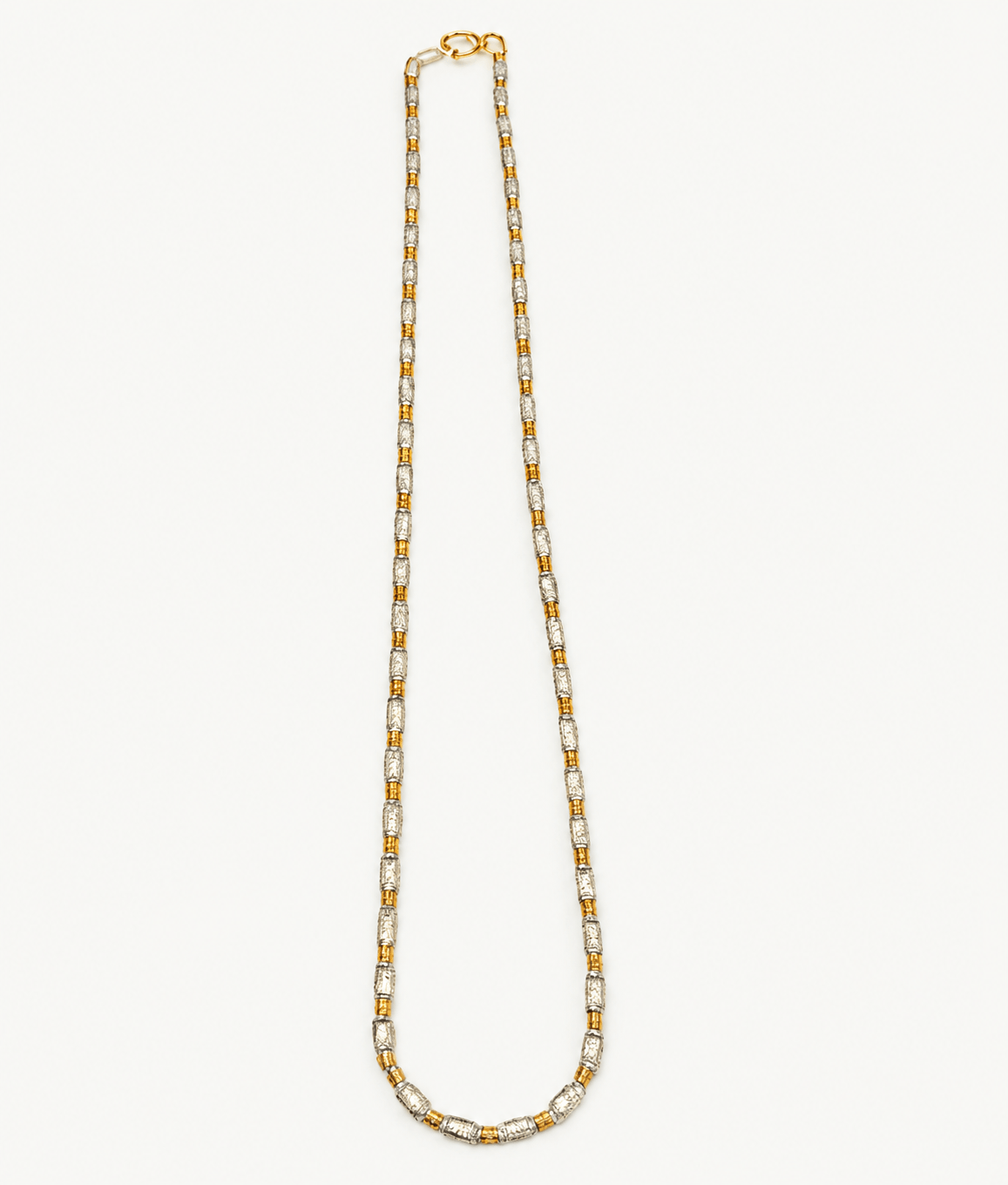 Two Tone Gold & Silver Beaded Necklace for Women