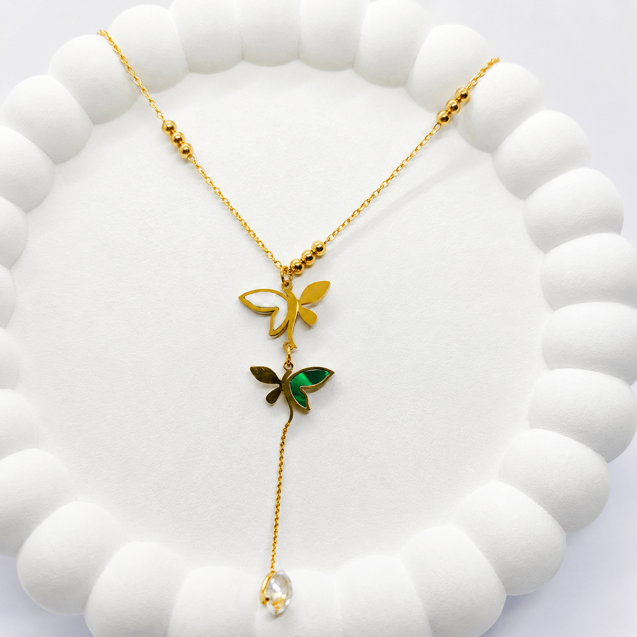 Gold-Plated Butterfly Drop Necklace for Women