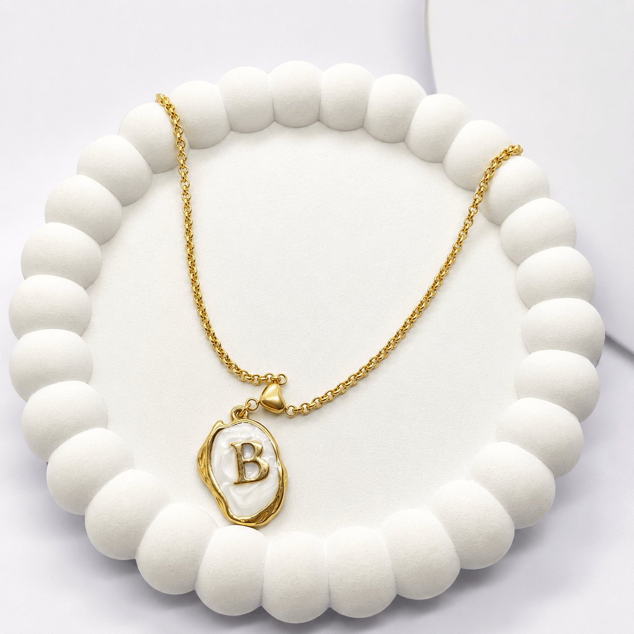 Gold-Plated Initial B Pendant Necklace for Women