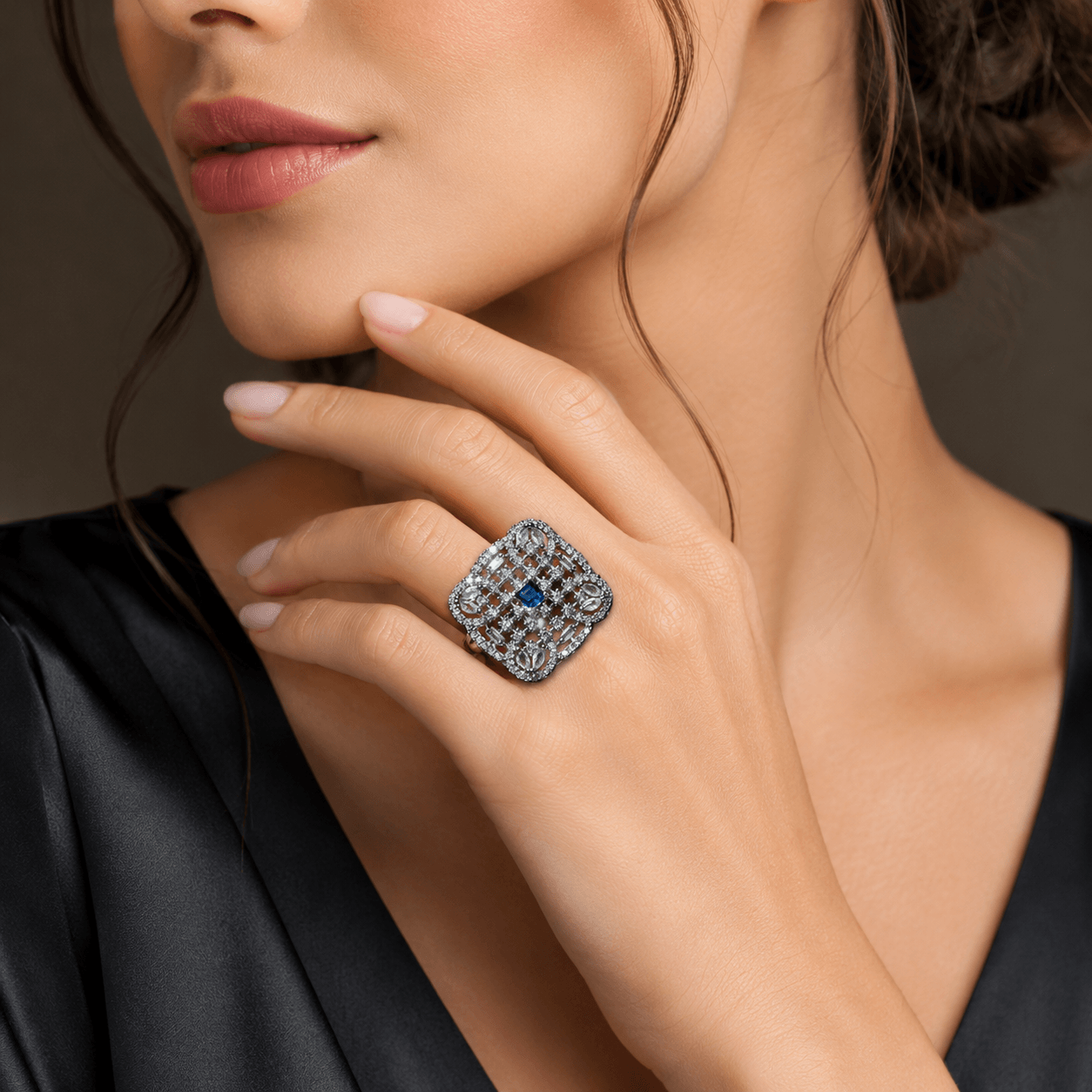 Luxury Sapphire Crystal Statement Ring for Women - Image 3